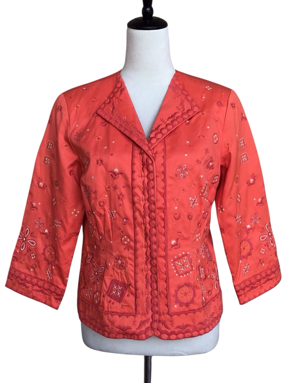 Coldwater Creek Embroidered Cotton Blazer Jacket NEW